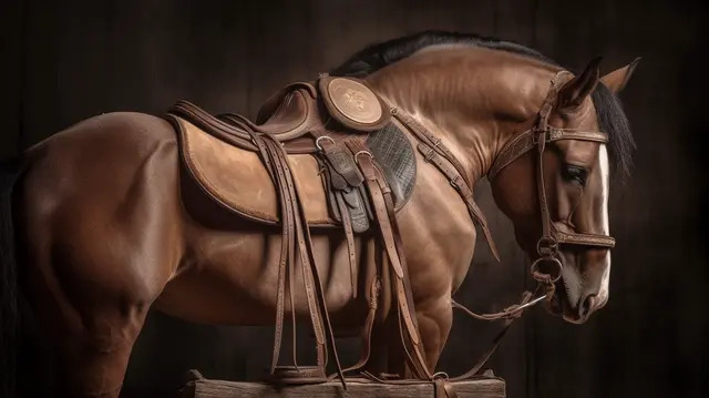 pngtree-brown-horse-sitting-on-a-shelf-with-its-saddle-on-it-image_2914350